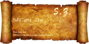 Sághi Zia névjegykártya